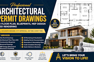 draw city permit architectural and construction drawings