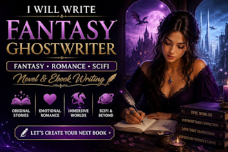write fantasy ghostwriter fantasy romance scifi novel ebook writing ghostwriter