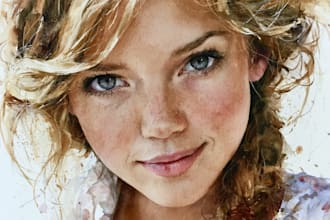 watercolor portrait painting, photo to watercolor portrait
