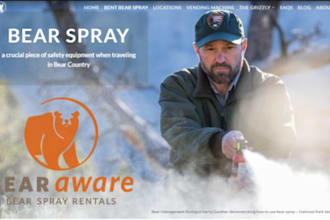 design wix bear spray rental website wildlife safety spray rental survival spray