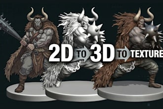 convert 2d to 3d toy figures, figurine 3d character from picture to 3d printing