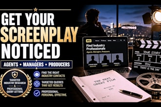 find literary agent, producer for moviescript, screenplay and feature film