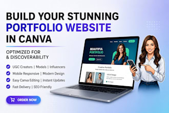 design a stunning canva website and ugc portfolio