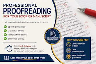 proofread and edit your english book or manuscript