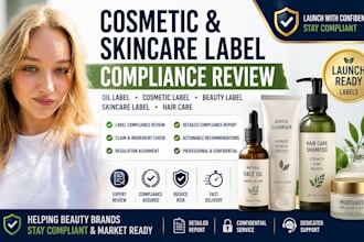 review oil label, cosmetic label, skincare label and hair care compliance