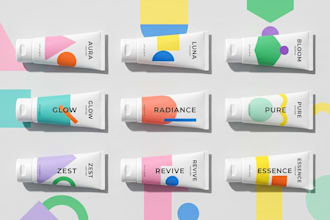 create product label design for cosmetic bottles and packaging box retail