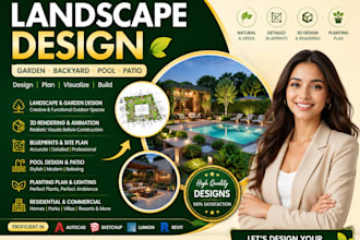 design backyard front yard garden patio pool landscape design 3d rendering