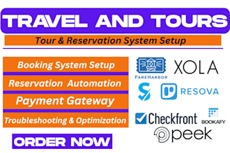 setup fareharbor tourplan xola resova checkfront booking simplybook peek bookafy
