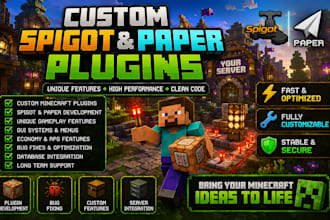 develop spigot or paper minecraft plugin with unique features