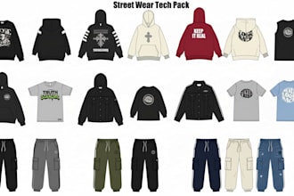 design professional activewear streetwear tech pack clothing apparel