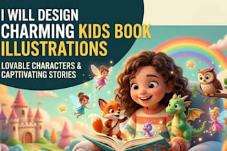 design charming kids book illustrations and lovable characters
