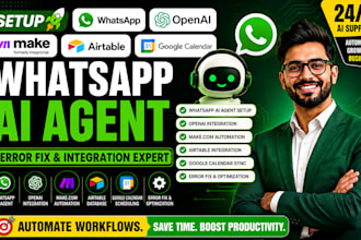setup whatsapp ai agent openai make com airtable google calendar error fix