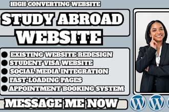 study abroad website, student visa website, education consultant website
