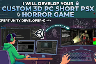 develop a retro psx style short horror game in unity