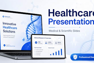 design healthcare presentation, medical presentation and scientific presentation