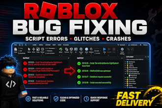 fix your roblox game bugs, script errors and glitches fast