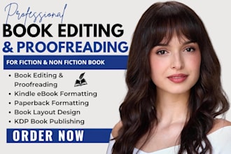 do book editing  proofreading for fiction non fiction romantasy book for amazon