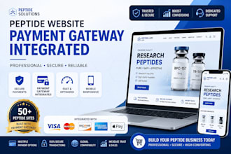 build fda complaint peptide, research peptide, sarms store and payment gateway
