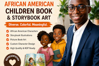 illustrate african american children book and storybook art