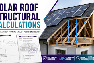 solar roof structural calculations, load analysis and permit engineering