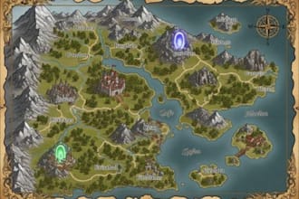create immersive 3d game environment, game scenes, maps and illustrated worlds