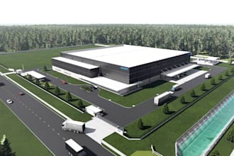 model 2d, 3d warehouse, workshop, steel factory layout, industrial building