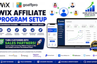 setup conversion focused wix affiliate program using goaffpro, awin, cj affiliat