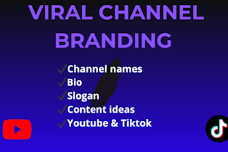 create a faceless youtube or tiktok channel brand identity