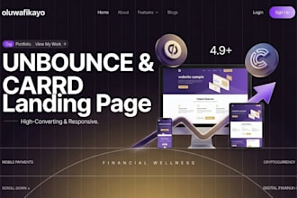 design unbounce landing page or carrd landing page website