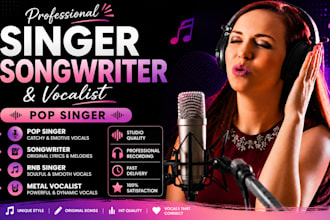 be a singer songwriter, pop singer, rnb singer, edm vocalist and ghostwriter