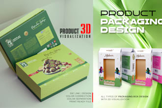 do packaging and label design with 3d mockup