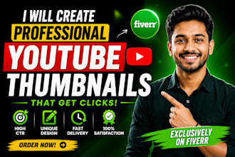 design professional and clickable youtube thumbnails