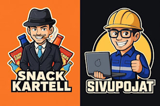 design professional mascot logo, cartoon character and brand mascot