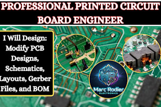 modify pcb designs, schematics, layout, gerber files and bom
