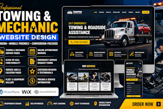 design a towing website, mechanic website, auto repair, tow truck website