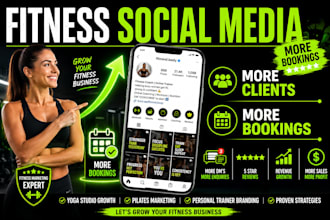 manage yoga pilates  studio fitness social media to get more booking fast