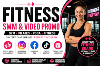 be your fitness smm promo video gym pilates studio yoga fitness content creator