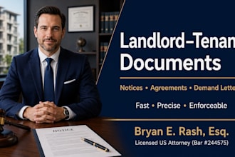 prepare binding landlord tenant legal agreements and notices as a US attorney