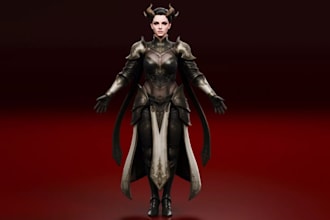 remodel 3d female character,dnd armor,fantasy action games,ps5,morph target,gltf