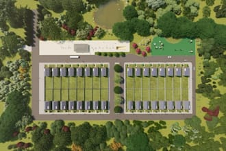 architectural site plan development,townhouse building,parking layout,aerialview