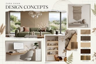 do airbnb interior mood board home office and home decor with shopping list
