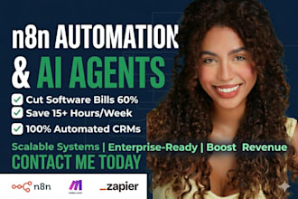 build n8n automation n8n ai agent zapier or make com work flow automation