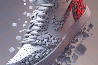 create realistic 3d sneaker and footwear product animations