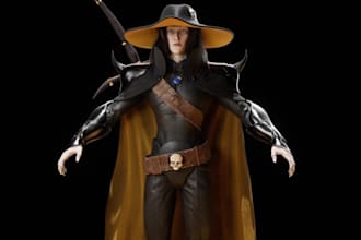 3d scan to game character,vampire hunter model, facial likeness, metahuman nsfw