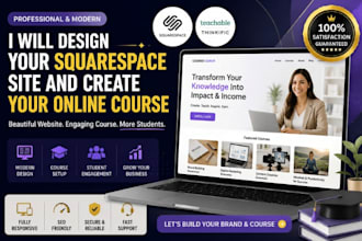 design your squarespace site and create your online course
