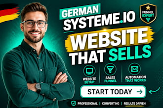 build german systeme io website landing page sales funnel systeme io automation