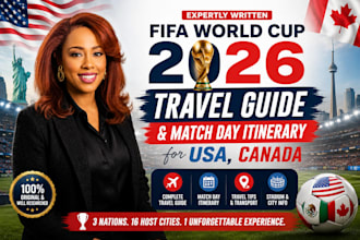 write a FIFA world cup 2026 travel guide and match day itinerary for USA, canada