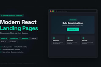 build a modern react landing page with tailwind CSS