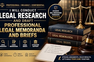 conduct legal research and draft professional legal memoranda and briefs