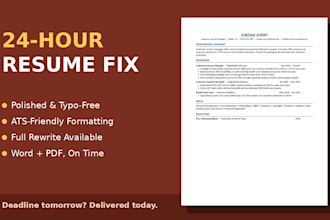 fix and polish your resume within 24 hours
